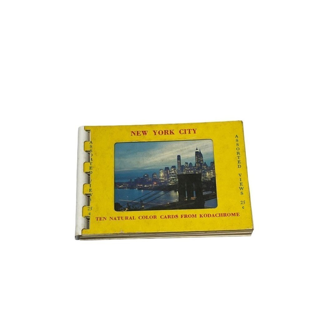 New York City Souvenir Pocket Sized Booklet 10 Natural Color Cards Kodachrome - Picture 1 of 5
